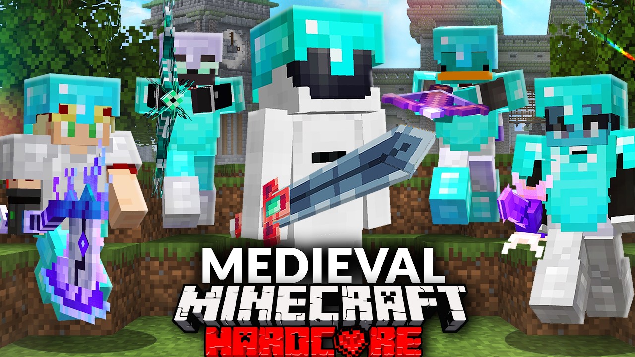 100 Players Simulate a Minecraft Medieval Tournament! background