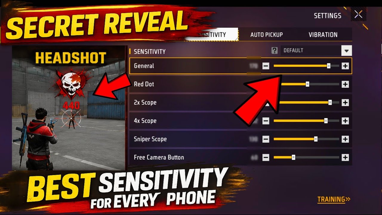 BEST HEADSHOT SENSITIVITY SETTINGS FOR EVERY PHONE | Free Fire Setting 2026 | background