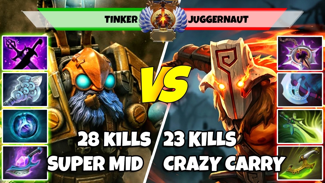 TINKER (Mid) vs JUGGERNAUT (Carry) - Epic Battle Of Divine Rank Dota 2 Players - Z Dota 2 background