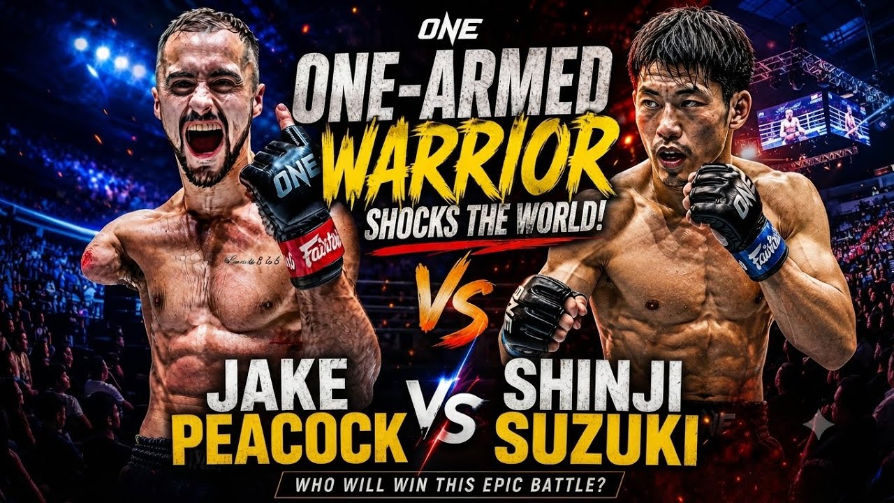 ONE-ARMED WARRIOR SHOCKS THE WORLD! Jake Peacock vs Shinji Suzuki background