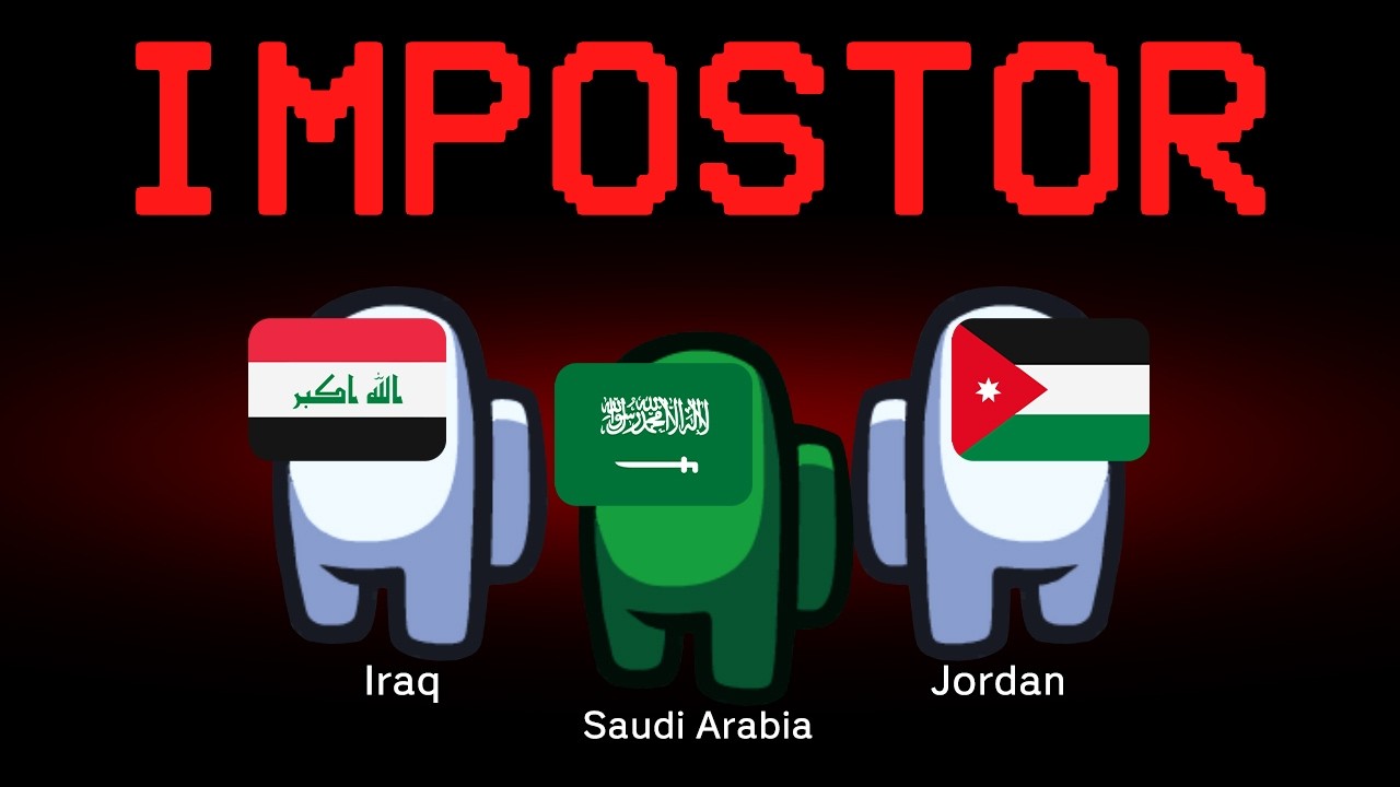 Among Us but Iraq, Saudi Arabia and Jordan are the Impostors background