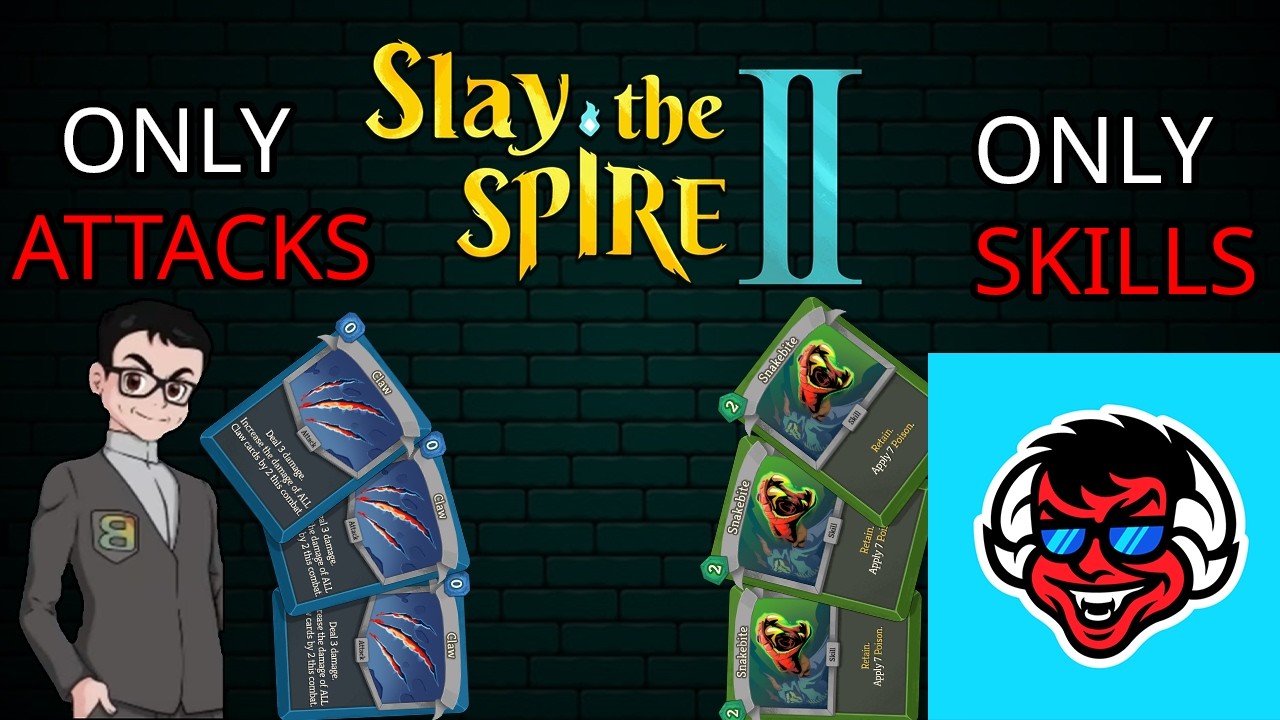 Can WE beat Slay the Spire 2 with ONLY ATTACKS or SKILLS? background