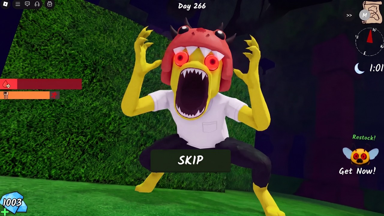 NEW DINO KID UPDATE IS INSANEЁЯжЦ in 99 Nights in the Forest! New Chest + Secrets (Roblox) background