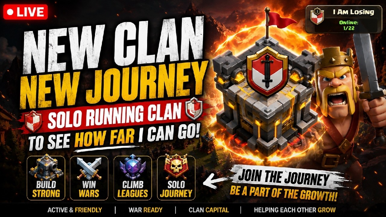 Solo Clan Challenge | Can I Beat My 24 War Win Streak Record? | Base Visits + War Attacks background