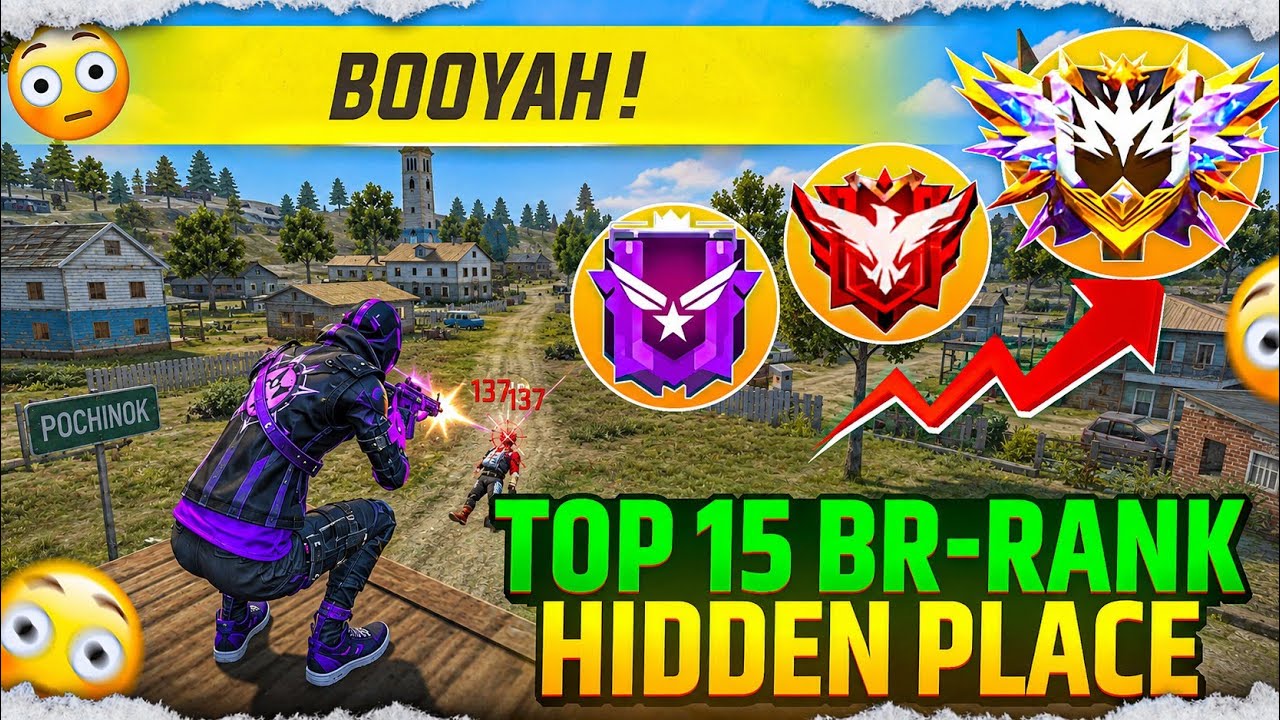 Top 15 Secret Hidden places For BR Rank in bermuda Map | After New Season | br rank push tips background