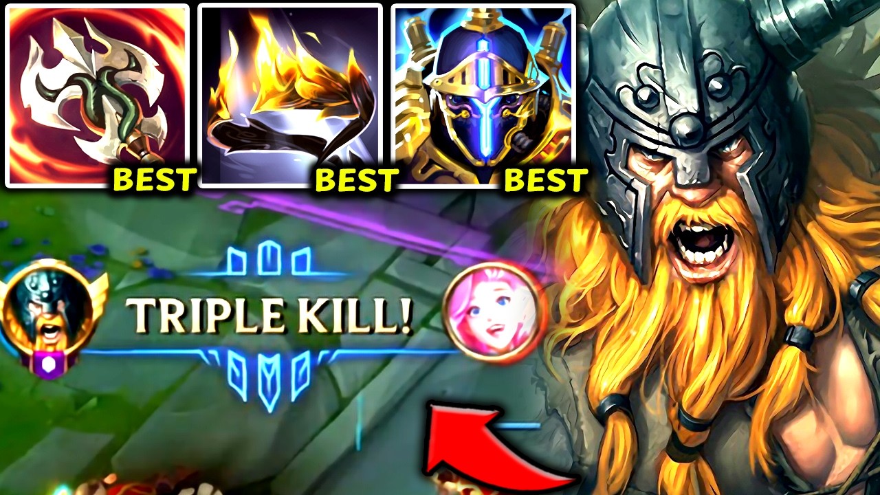 OLAF TOP IS NOW S+ TIER AND REQUIRES NO SKILL (1V9 WITH EASE) - 2026 Olaf TOP Gameplay Guide background