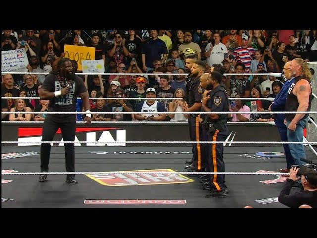 Brock Lesnar & Oba Femi segment _WWE RAW 13 July 2026 background