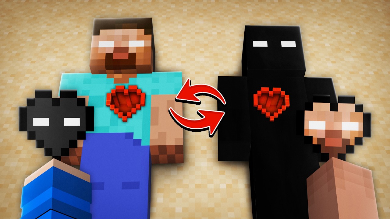 I Swapped Scary Monster HEARTS in Minecraft.. background