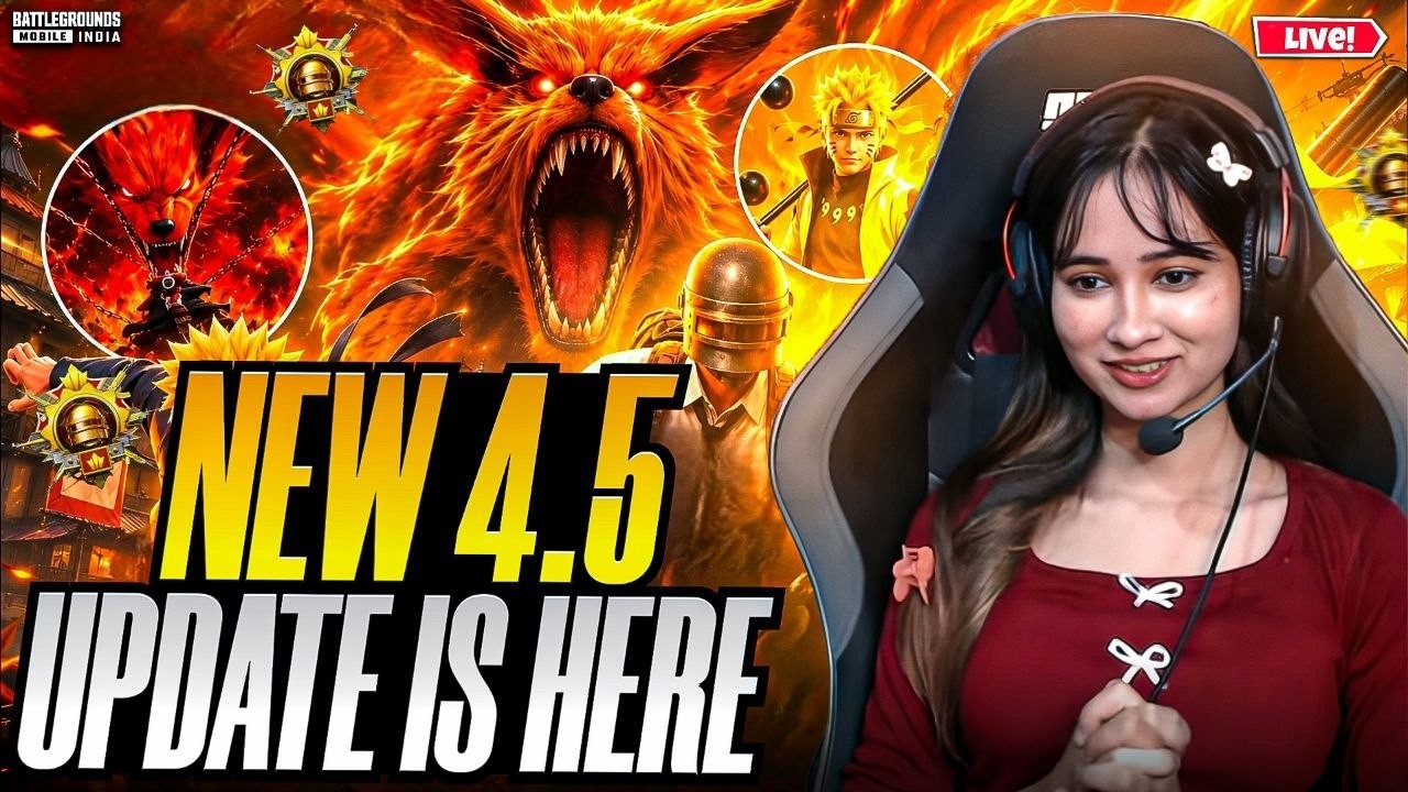 EXPLORING BGMI NEW UPDATE 😍PLAYING BGMI 4.5 UPDATE LIVE🥳 |#bgmilive #girlgamer #pubgmobile background