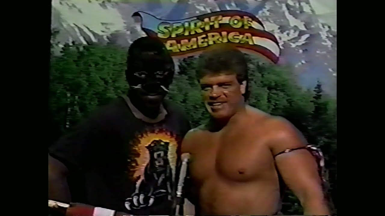 Spirit of America & The Black Cat (JT Smith) vs. Doug Masters & Bart Sawyer - USWA 11/30/91 background