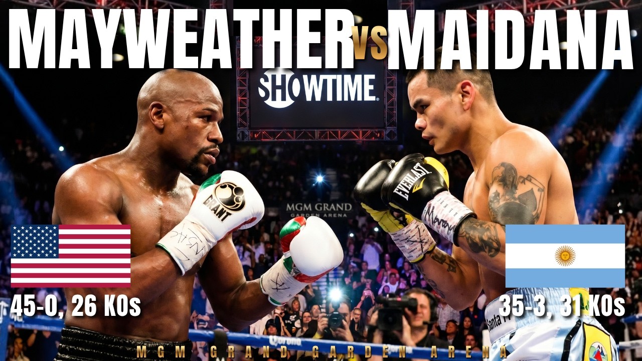 FLOYD MAYWEATHER JR. (USA) vs MARCOS MAIDANA (ARGENTINA) | INTENSE CLASH! background