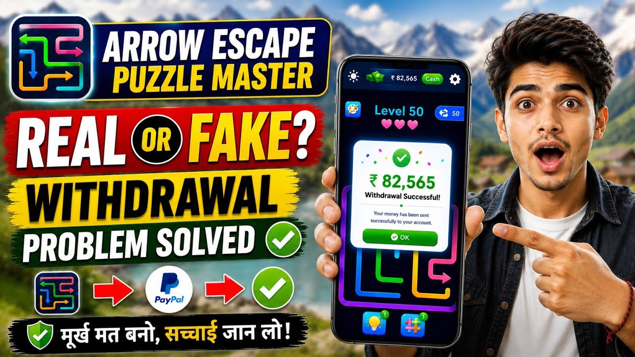 Arrow Escape Puzzle Master Game Real Or Fake | Arrow Escape Puzzle Earn Cash Master Withdrawal background