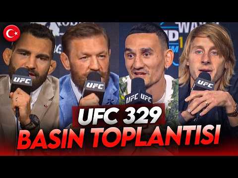 (TÜRKÇE) YÜZLEŞMEDE GÖZLÜĞÜNÜ FIRLATTI! UFC 329 Basın Toplantısı Altyazılı | Conor vs Max background