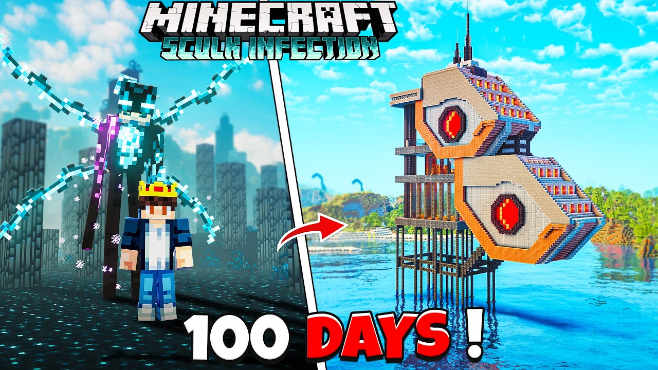 I Survived 100 Days in a SCULK INFECTION World in Minecraft Hardcore background
