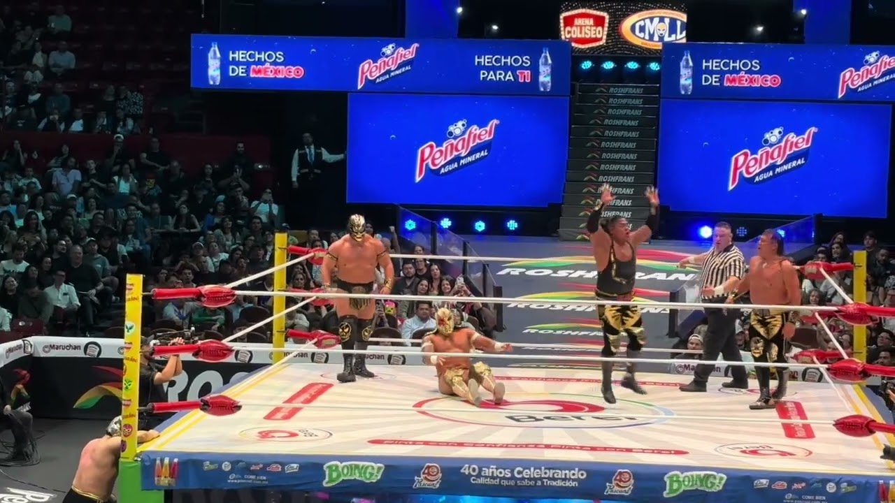 CMLL: Ăltimo Guerrero, Gran Guerrero y Stuka Jr. đ Templario, Esfinge y Xelhua background