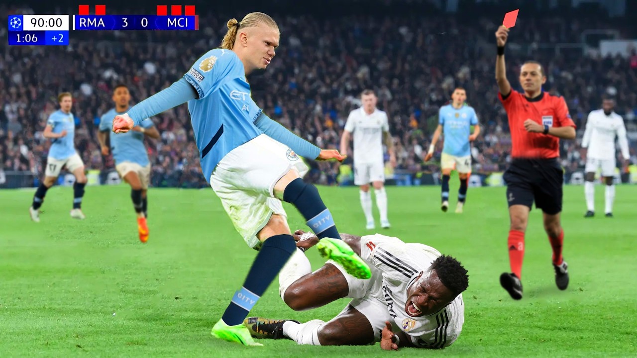 Most BRUTAL Fouls & Heated Moments In Football background