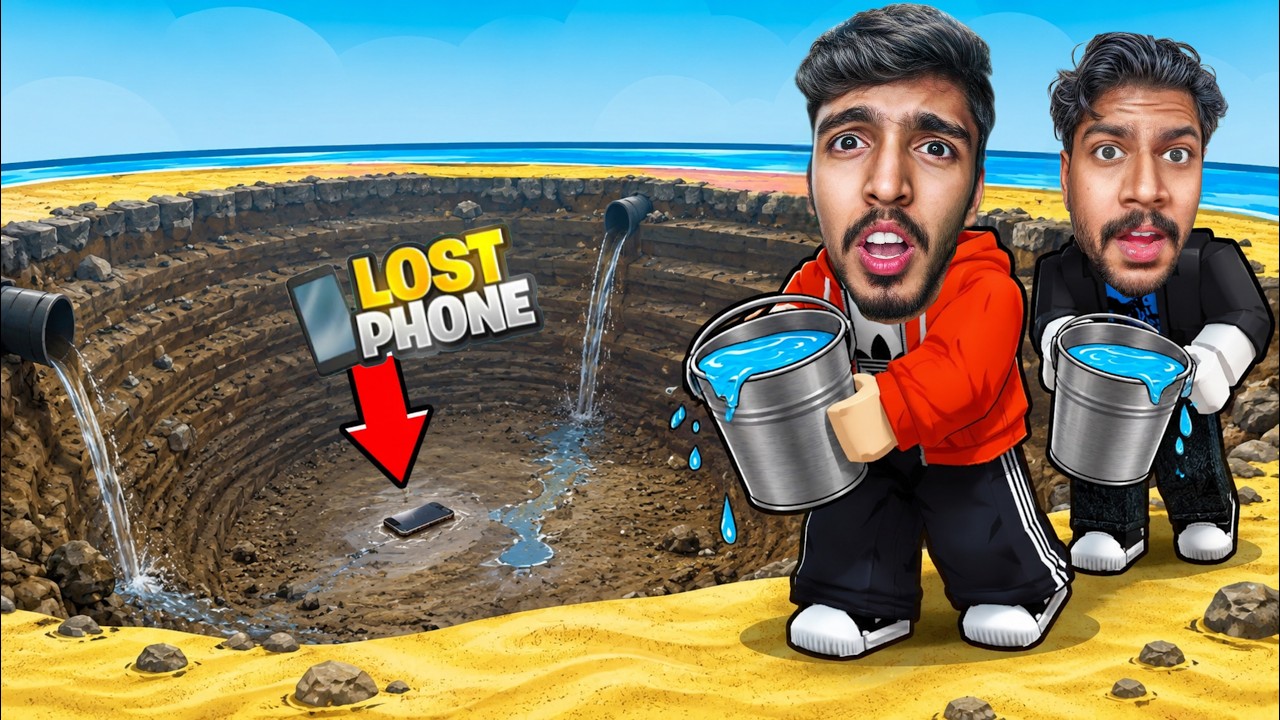We Lost Our Phone in a Lake... So We Drained It in Roblox! background