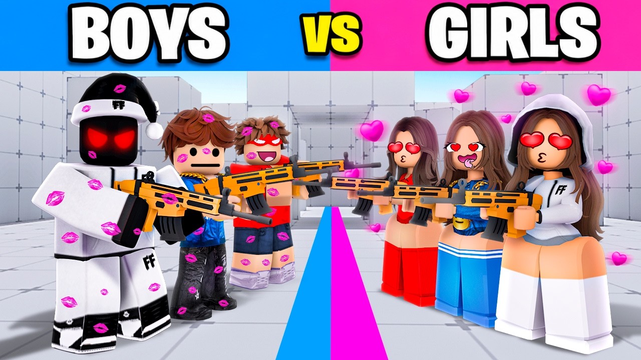 BOY Youtubers vs GIRL Youtubers in Rivals! background