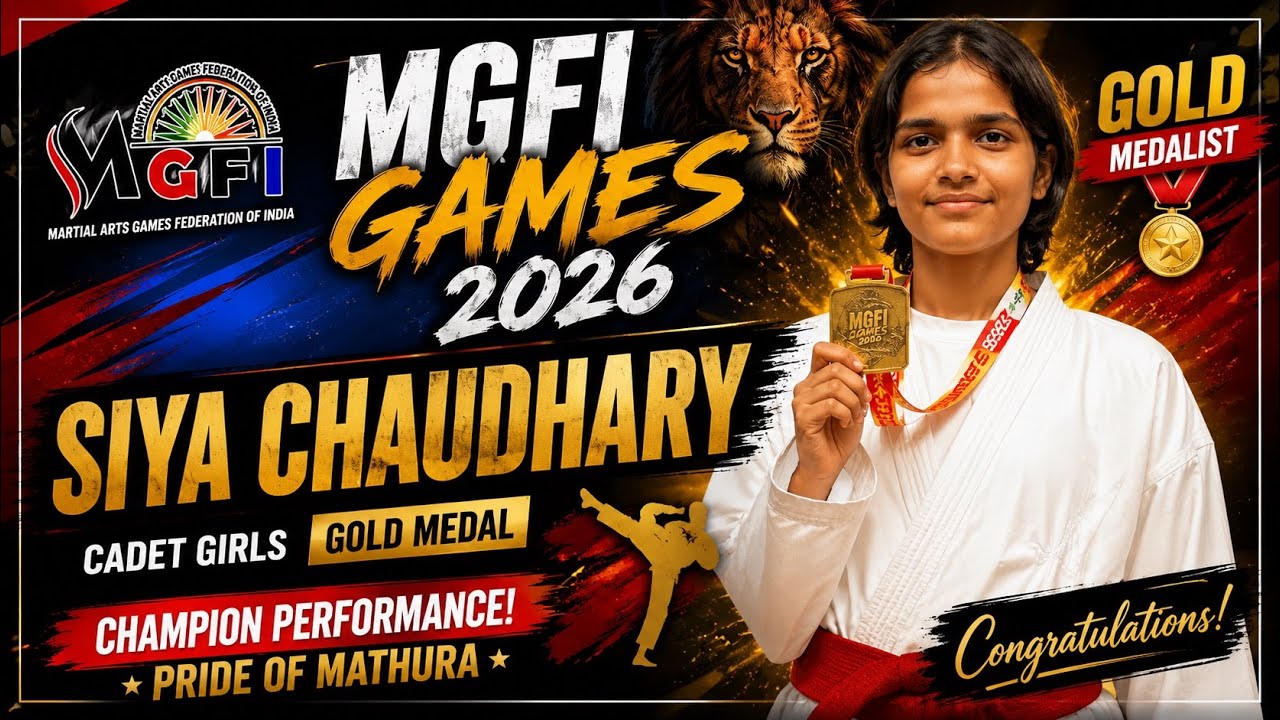 🇮🇳 Mathura’s Champion Siya Chaudhary Wins GOLD at National Martial Arts Championship. background