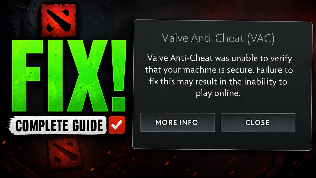 Fix Dota 2 “Valve Anti-Cheat Was Unable to Verify That Your Machine Is Secure” (Complete Guide) background