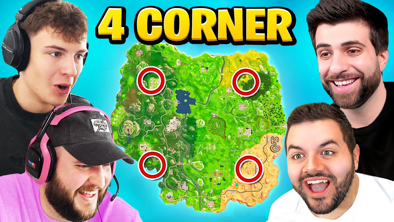 The 4 CORNER Challenge in Fortnite Chapter 1! backdrop