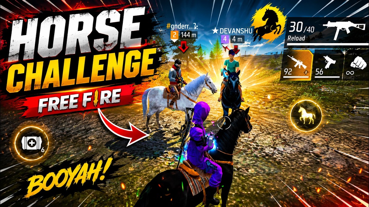 ONLY HORSE CHALLENGE ๐๐ | Free Fire Funny Moments background