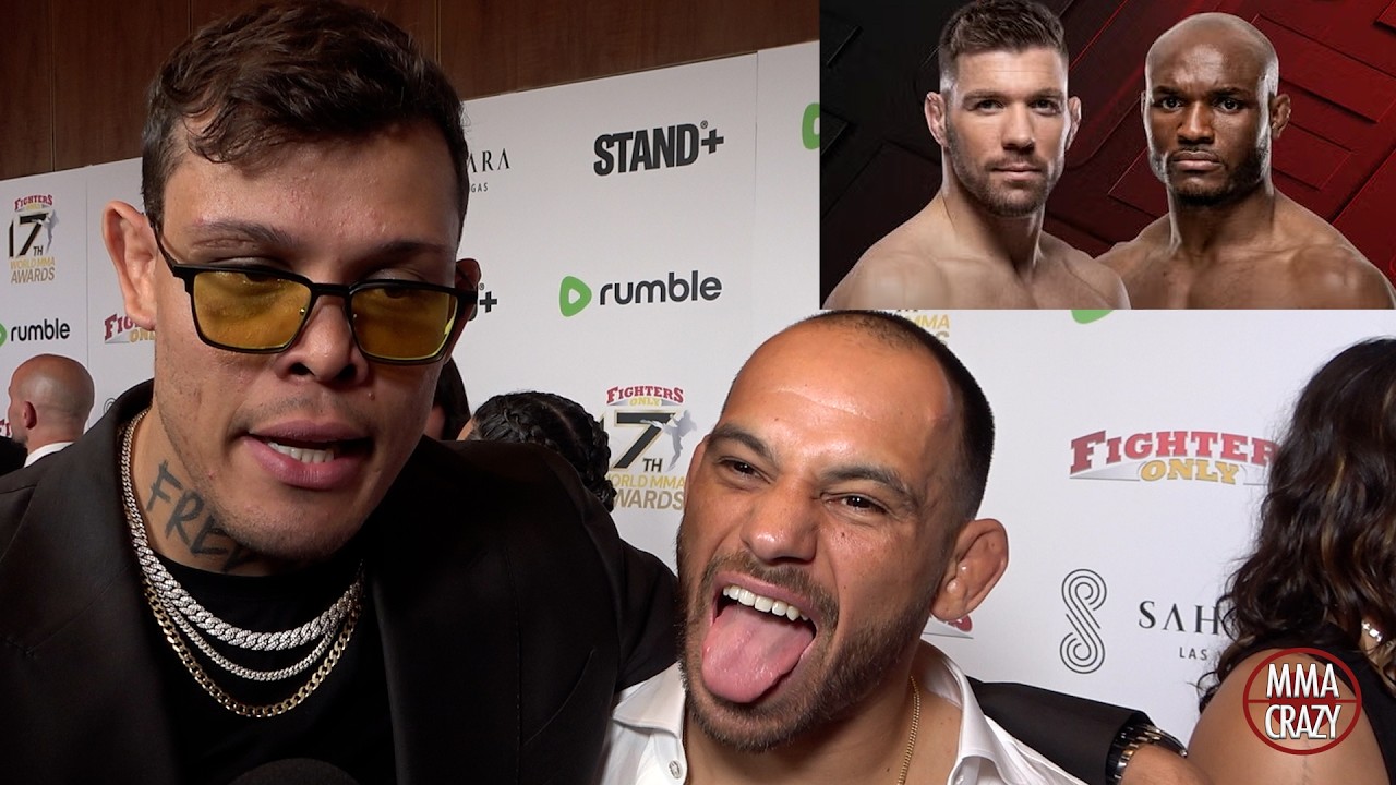 Caio Borralho predicts Dricus Du Plessis vs. Kamaru Usman at UFC Oklahoma background