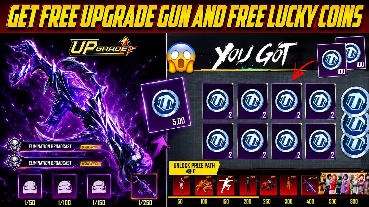 đ± Free 400 Lucky Coins For Everyone | Donât Forget Chance Free Auto Max Upgraded Groza Skin | PUBGM background