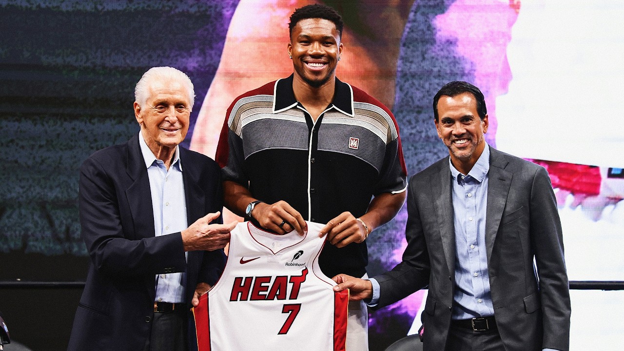 Giannis Antetokounmpo's FULL Heat Introductory Press Conference background