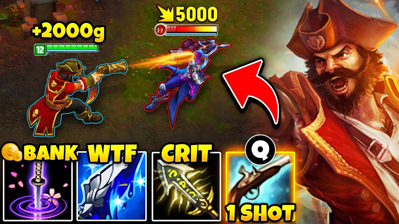 I PLAYED CRIT GANGPLANK IN LEAGUE CLASSIC! MY PISTOL BLASTS YOUR ENTIRE HP BAR! background