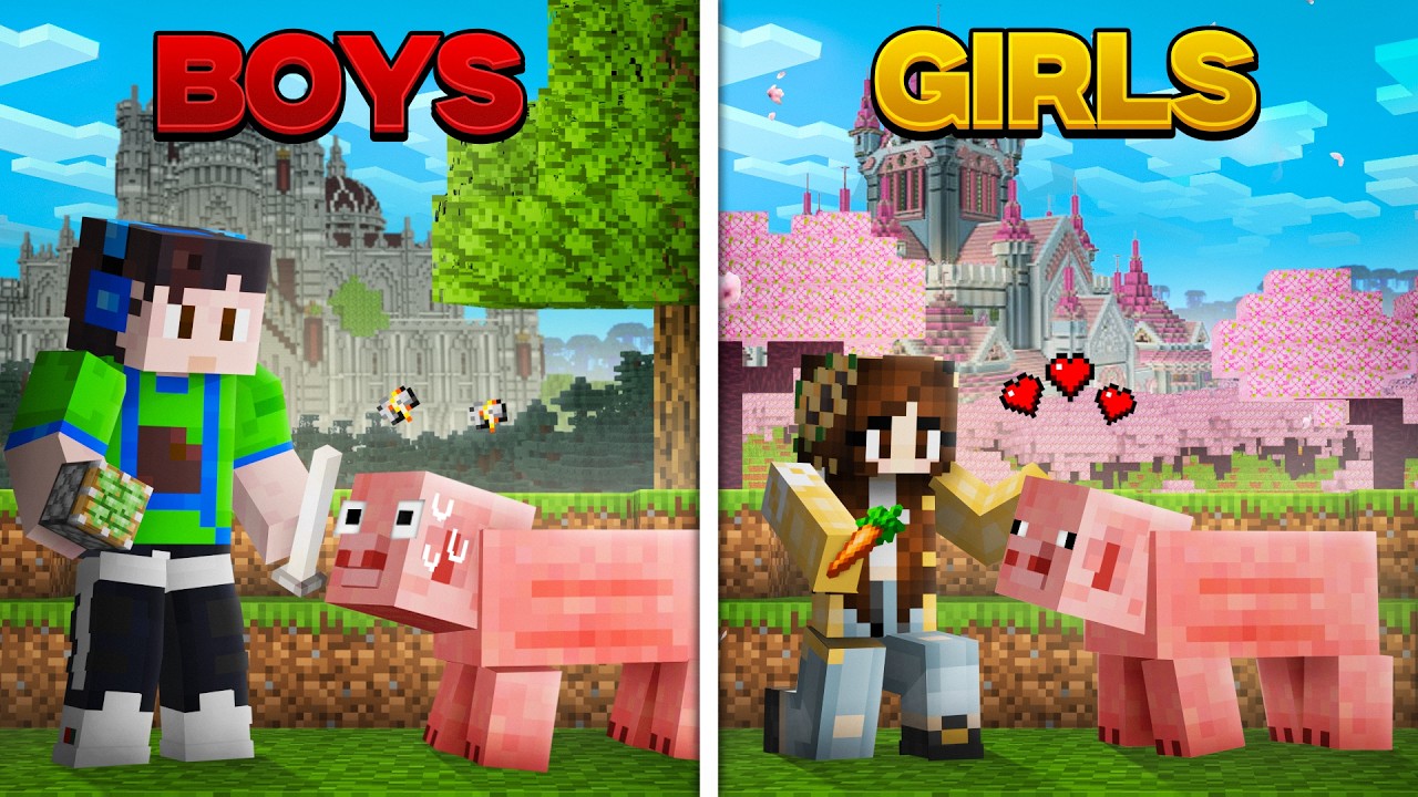 Can GIRLS Beat Minecraft Better than BOYS..? background
