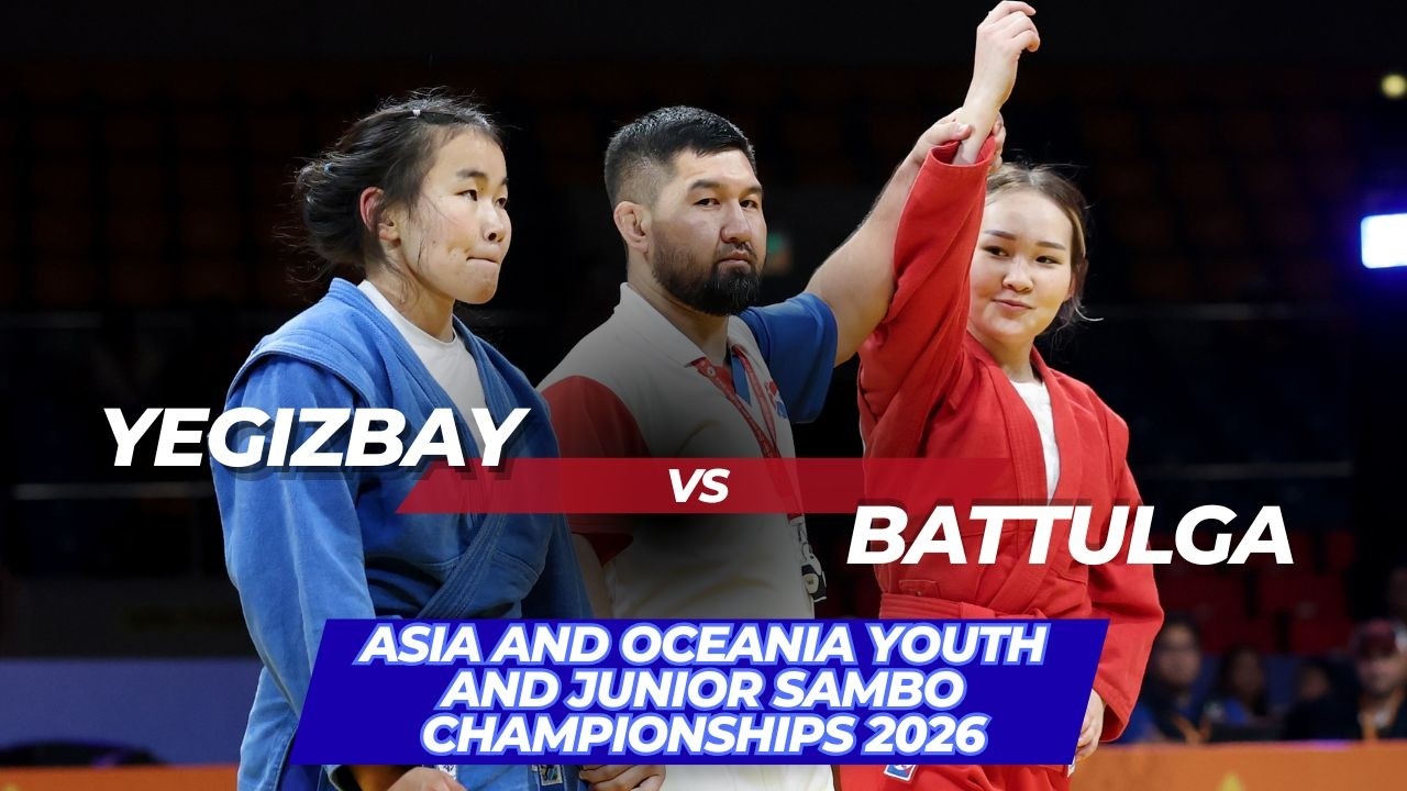 YEGIZBAY (KAZ) vs BATTULGA (MGL) - Asia and Oceania Youth and Junior SAMBO Championships 2026 background