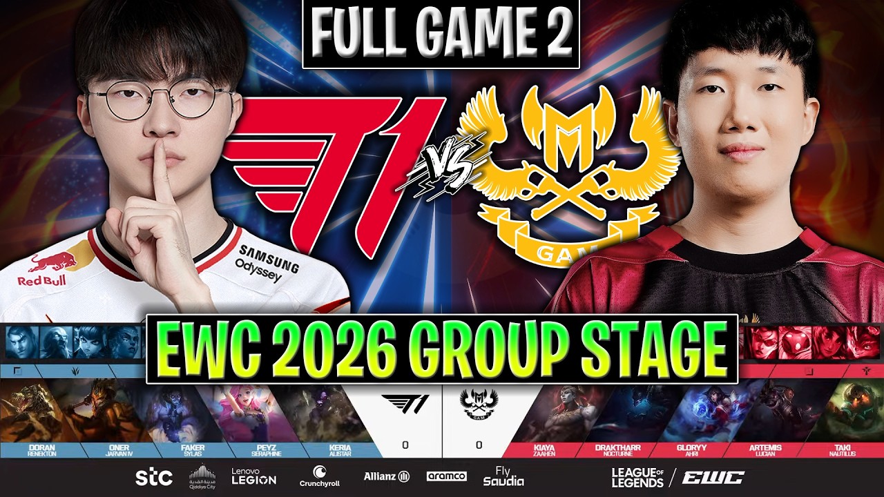 T1 vs GAM GAME 2 EWC 2026 GROUP STAGE | FULL GAME | T1 vs GAM ESPORTS G2 EWC 2026 GROUP STAGE background