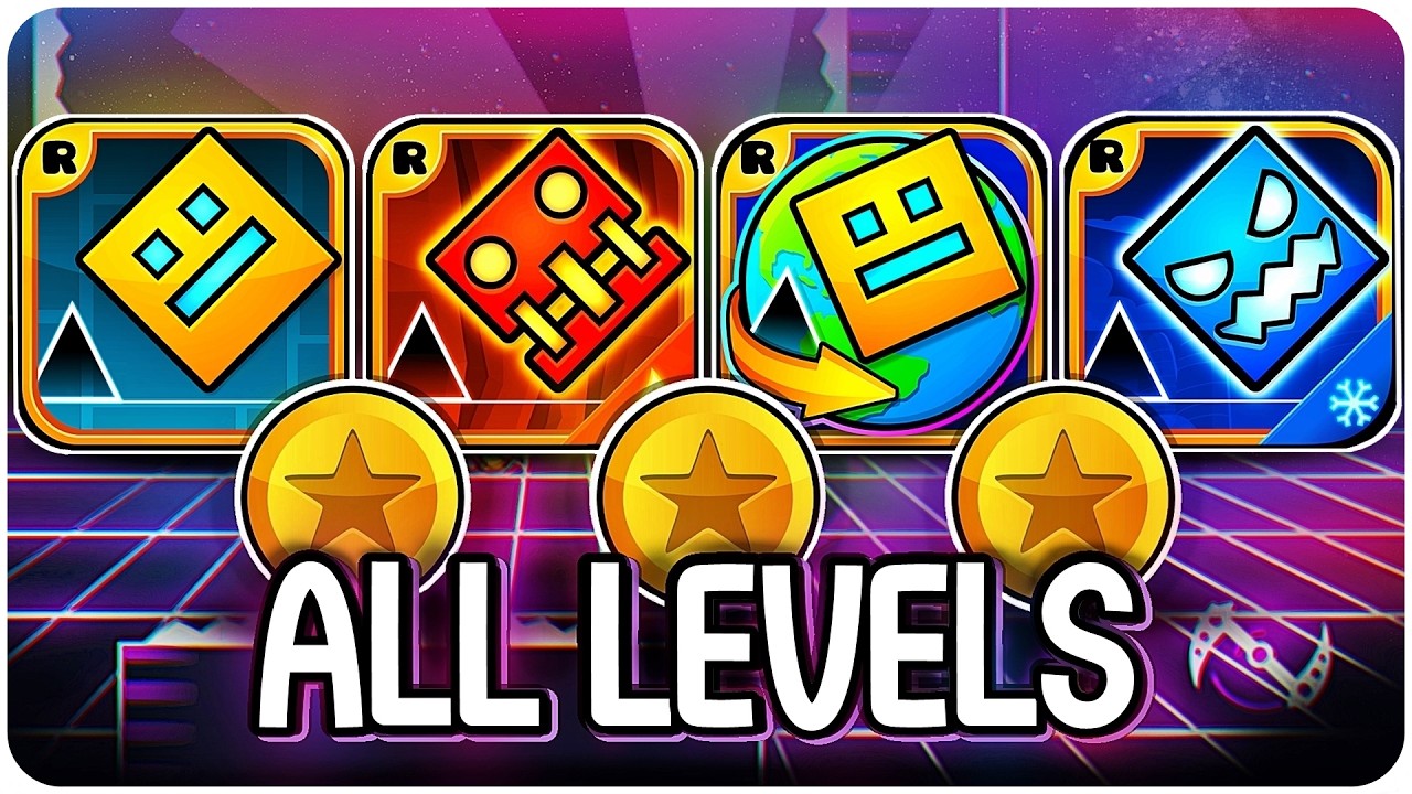 Every Geometry Dash Level! ALL COINS! (GD, Meltdown, World, Subzero) backdrop