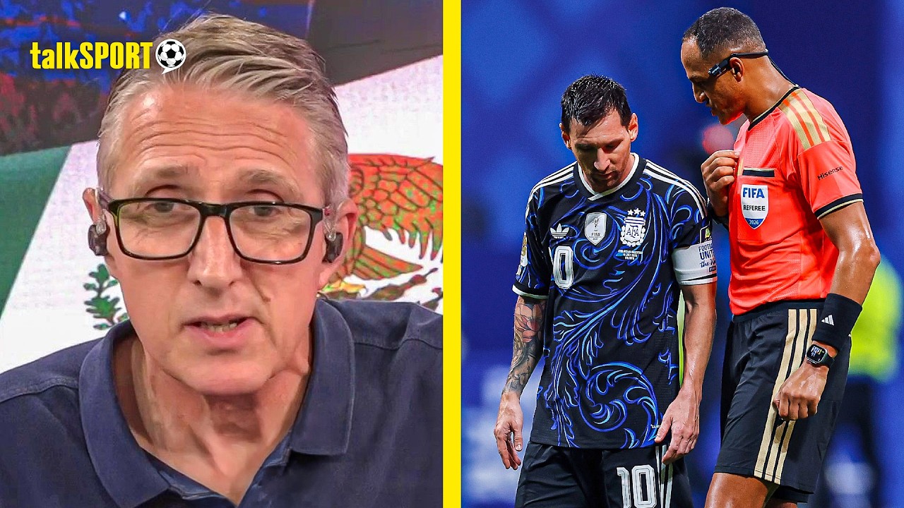 "AUDIENCE WITH MESSI!" Paul Hawksbee EXAMINES referee's DISCUSSION with Lionel Messi at Half-Time! background