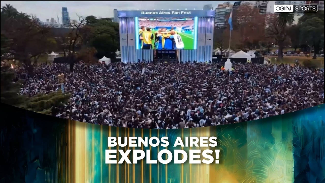 Drone Captures Buenos Aires Fan Fest Eruption After Argentina Reaches the World Cup Final! π¦π· background