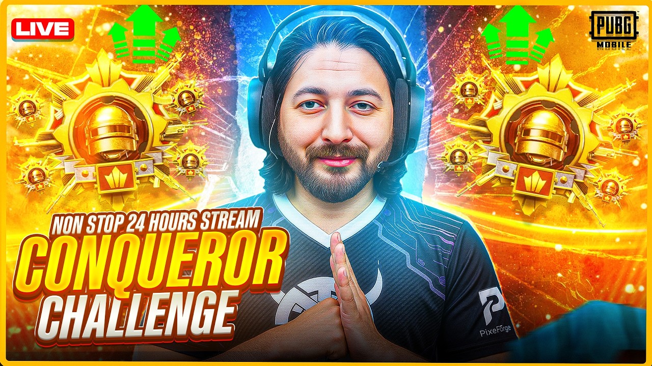 24 HOURS NON STOP STREAM🔥CONQUEROR CHALLENGE🔥 TMG MARKHOR | PUBG Live Stream background