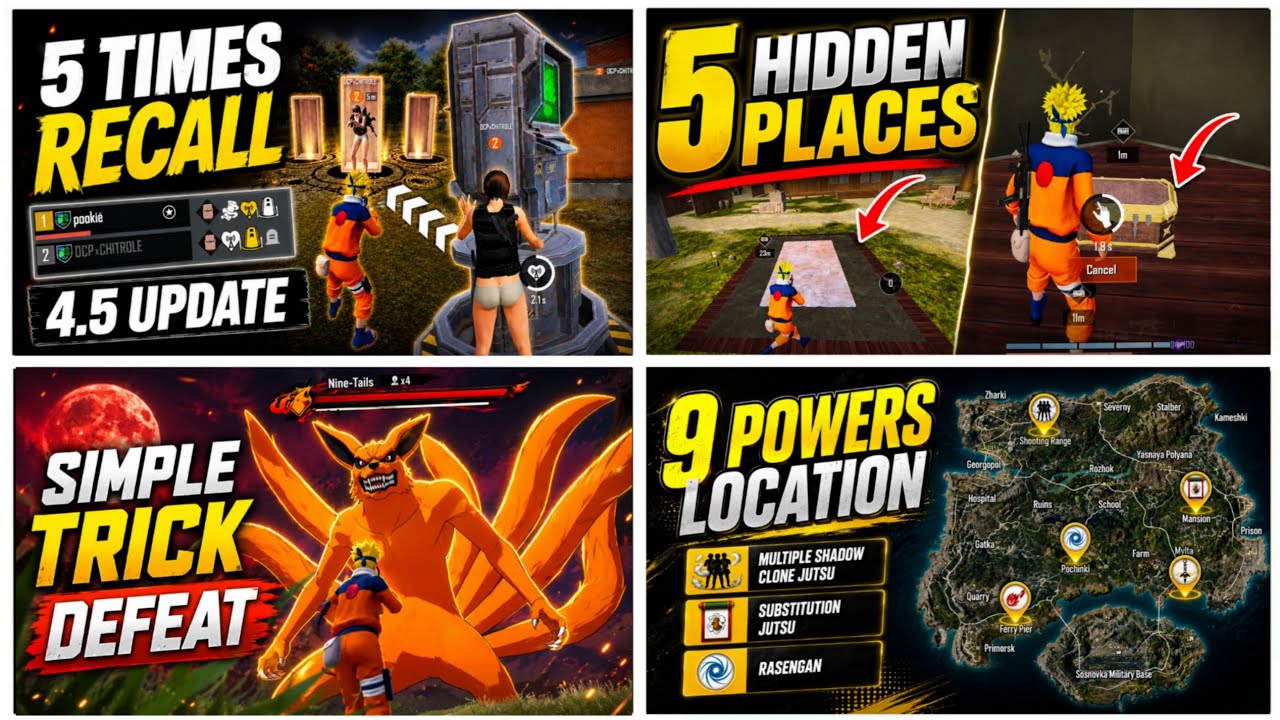 🔥BGMI 4.5 Naruto Update Finally Here! 5 Recalls, All Powers & Secret Locations Explained background