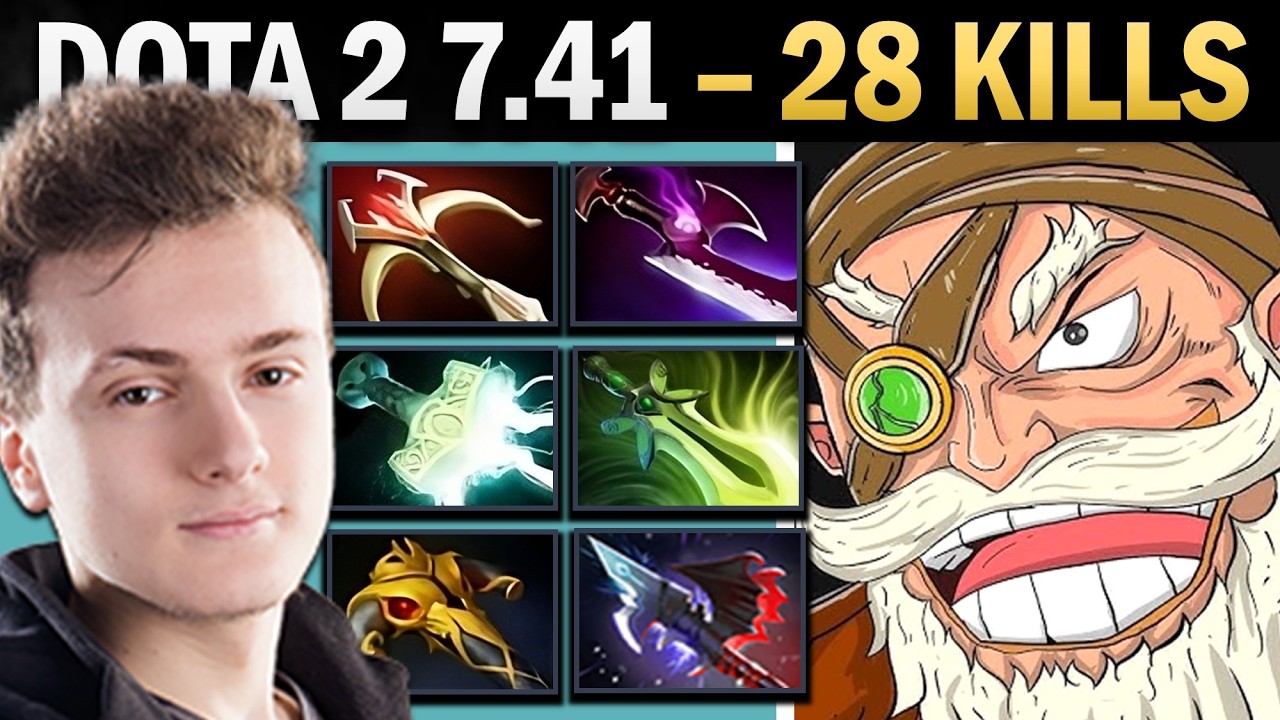 Sniper Dota 2 7.41 with 28 Kills and Mjolnir - Dota 2 Gameplay background
