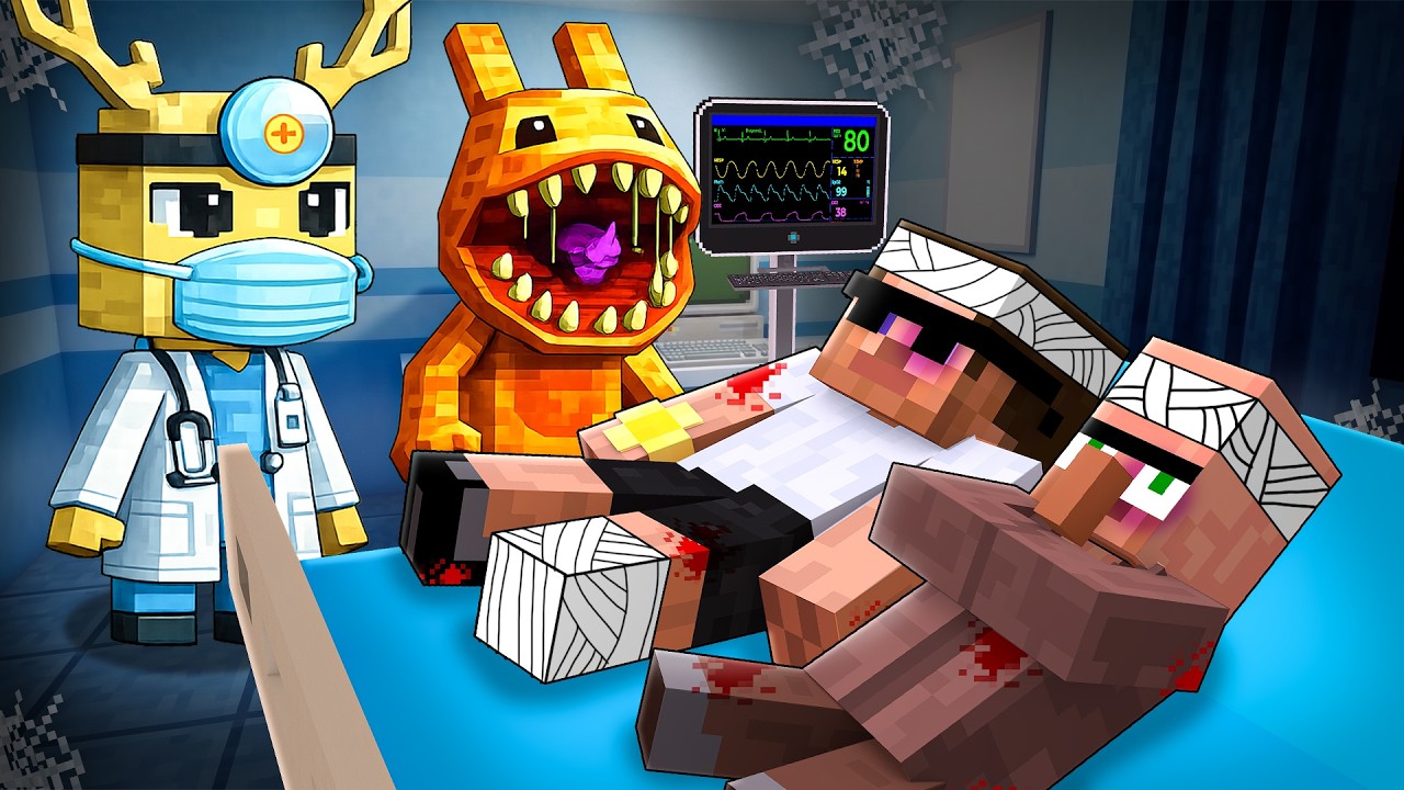 We Survived 24H In The ANIMAL HOSPITAL In Minecraft! background
