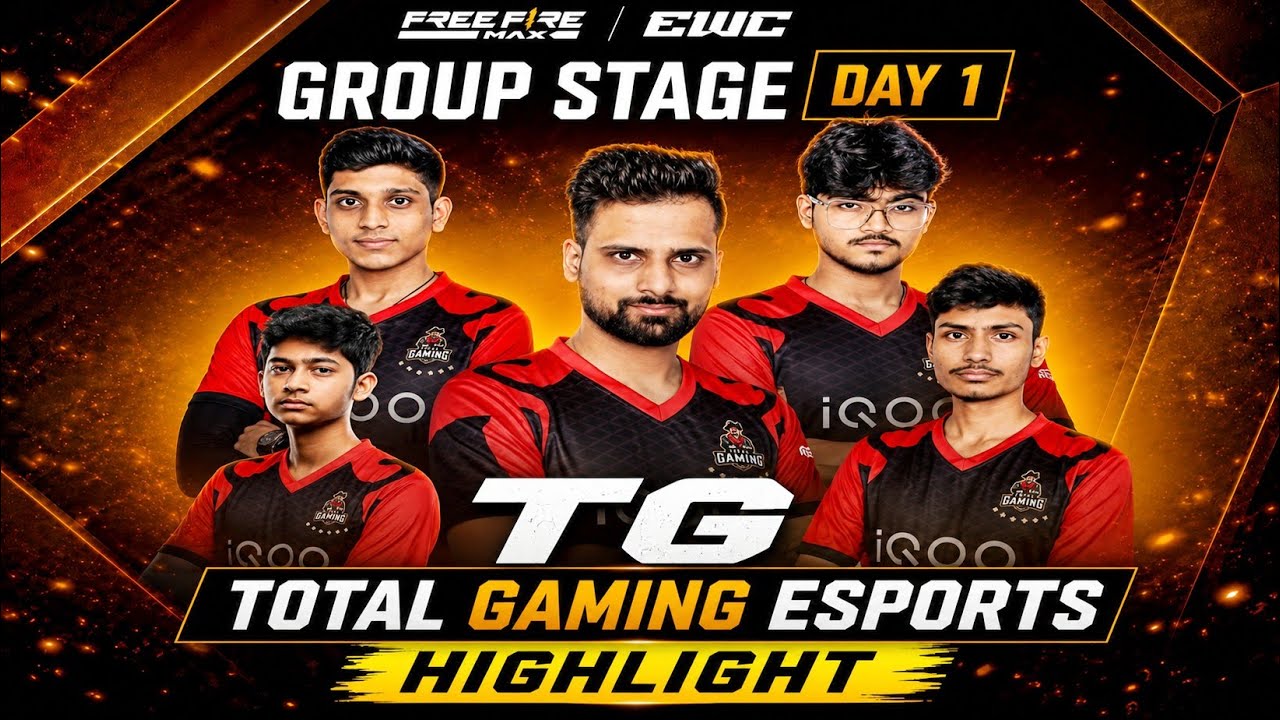TG Esports EWC Group Stage Day 1 Highlights | Total Gaming | Free Fire World Cup 2026 background