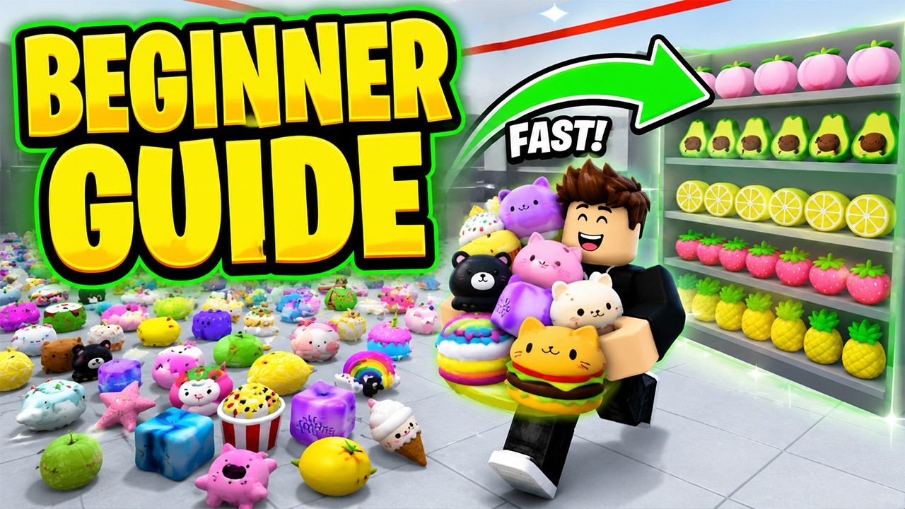 BEGINNER GUIDE in Clean the Squishies! Roblox - Best Upgrades, Magic and Fast Farming background