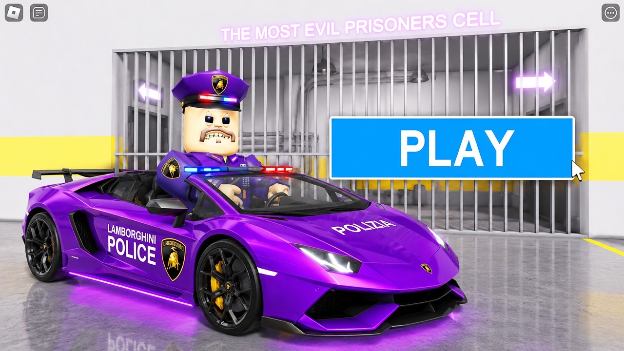 LAMBORGHINI CAR BARRY PRISON RUN Obby New Update Roblox - All Bosses Battle All Items vs All Morphs background
