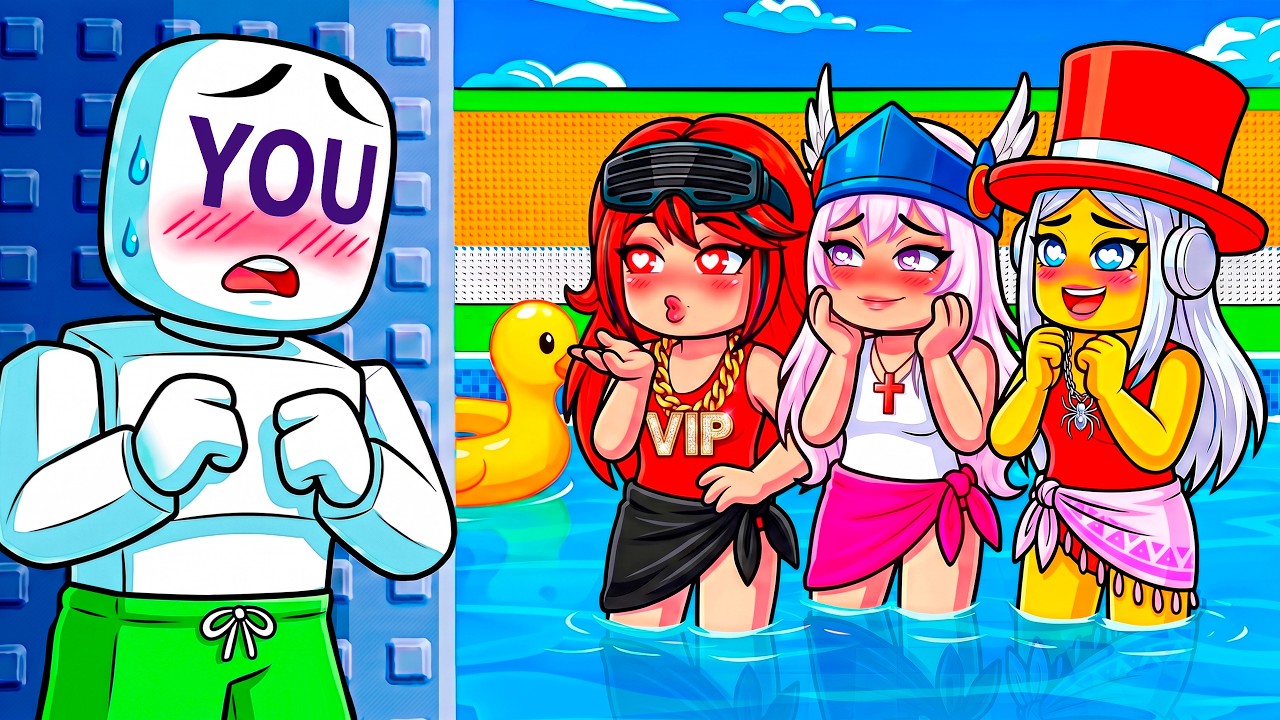 YOU Are The ONLY BOY In A GIRLS POOL PARTY! background