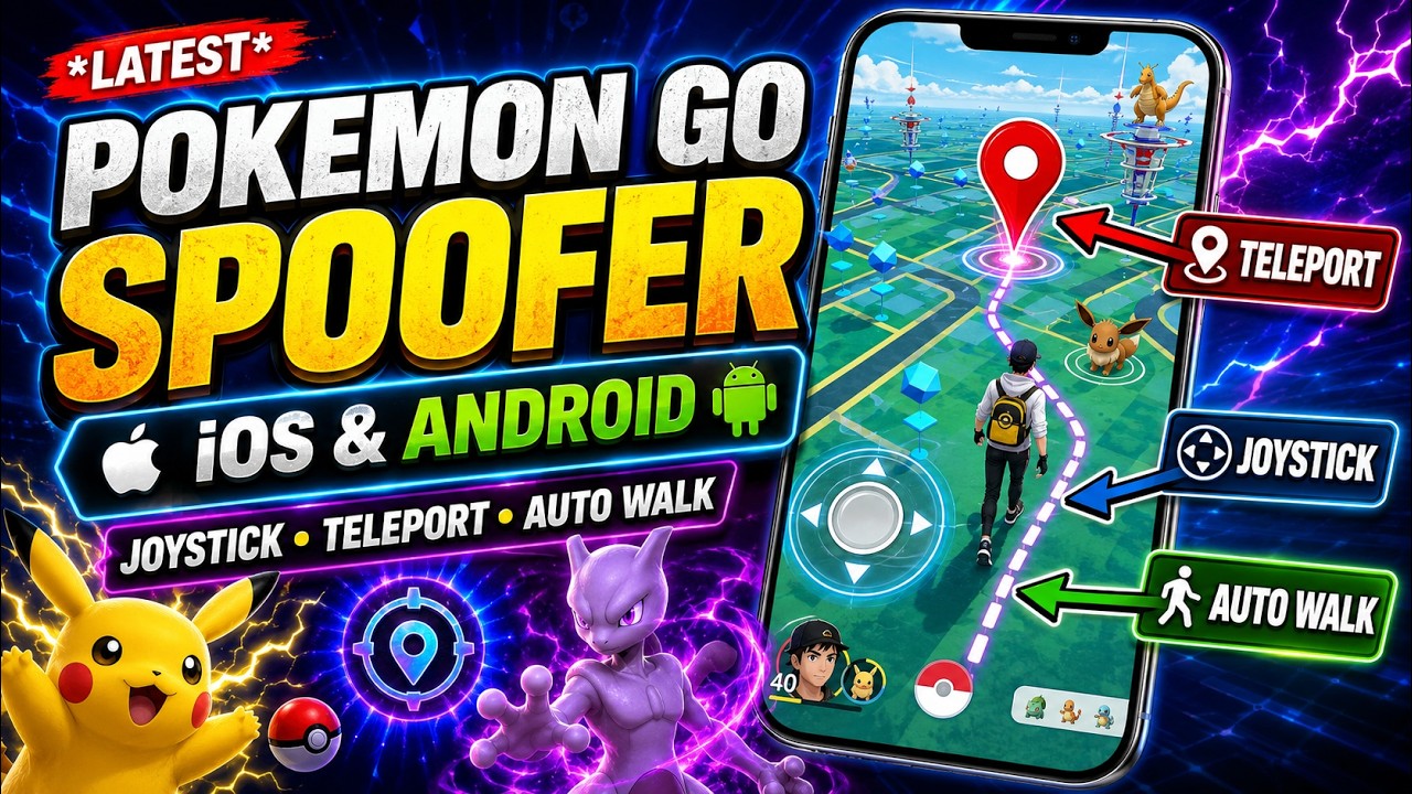*LATEST* Pokemon GO Spoofer iOS & Android - How to Spoof Pokemon GO Joystick, Teleport,Auto Walk background