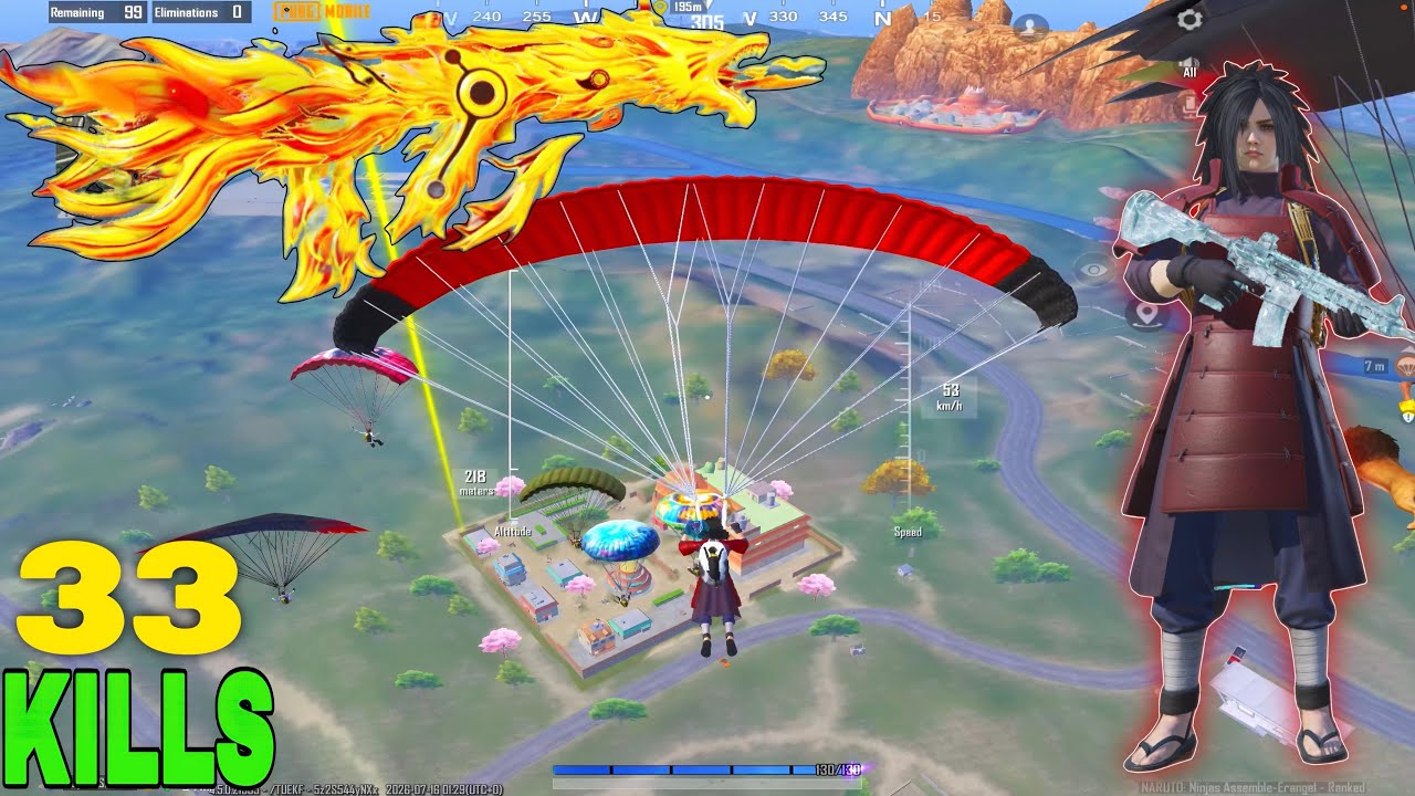 33 KILLS🥰NARUTO 4.5 UPDATE🔥Playing with Madara Uchiha Set TACAZ PUBG😱PUBGMOBILE😍SAMSUNG,A3,A5,A6,A7 background