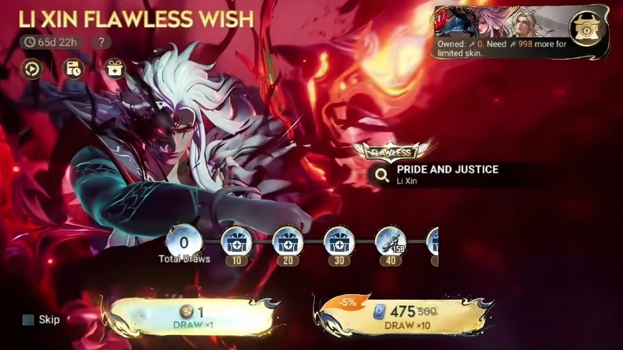 GACHA LI XIN FLAWLESS | HONOR OF KINGS background