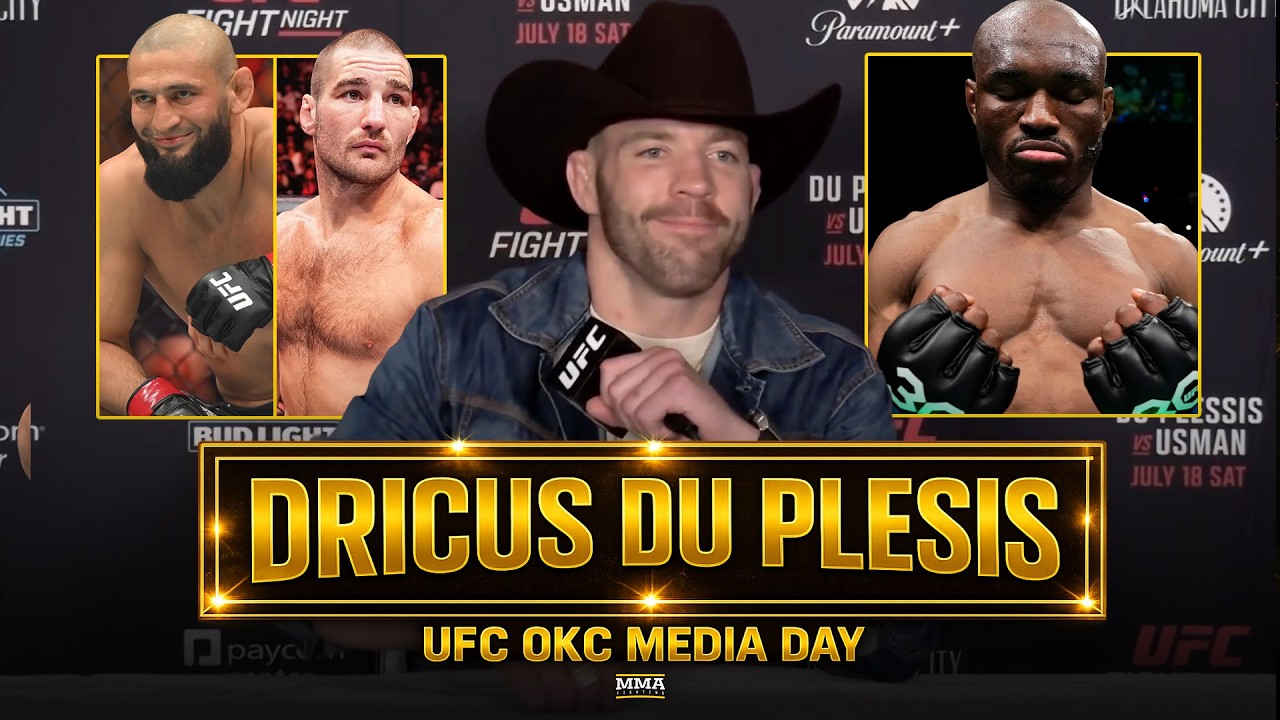 Dricus du Plessis RIPS Sean Strickland vs. Khamzat Chimaev Rematch Talks Ahead Of UFC OKC background