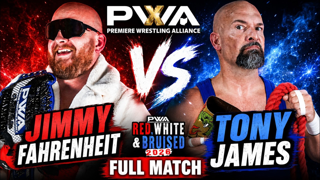 Jimmy Fahrenheit vs Tony James – Full Match | PWA Red, White & Bruised 2026 background