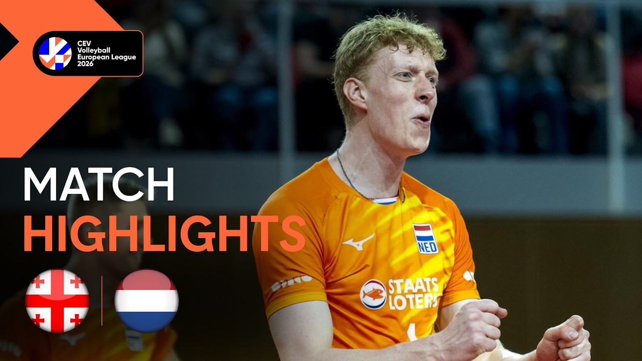 Highlights | Georgia vs. The Netherlands | CEV Volleyball European League 2026 | Men background